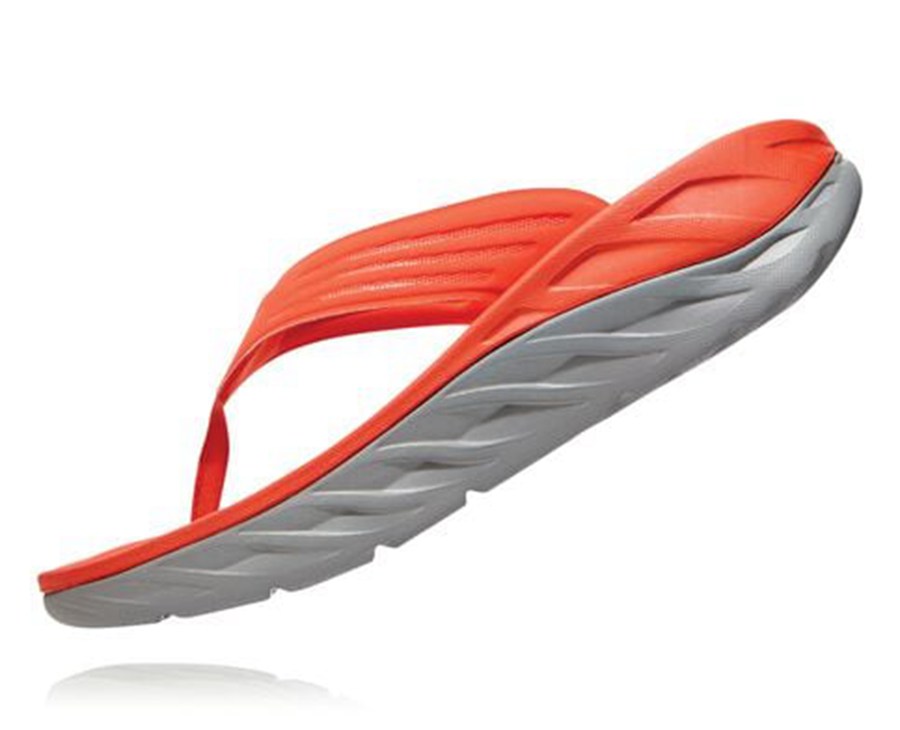 Hoka Australia One One ORA Recovery Flip - Mens Sandals Red - FAEPZ-0547